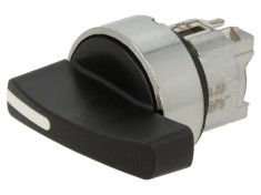Comutator rotativ 22mm 3 poziții negru