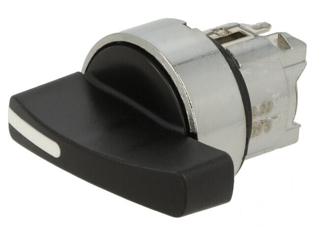 Comutator rotativ 22mm 3 poziții negru