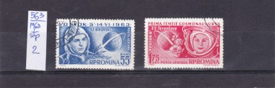 TSV @ - 1963 LP 563 COSMONAUTICĂ - VOSTOK 5 ȘI 6, ȘTAMPILAT foto
