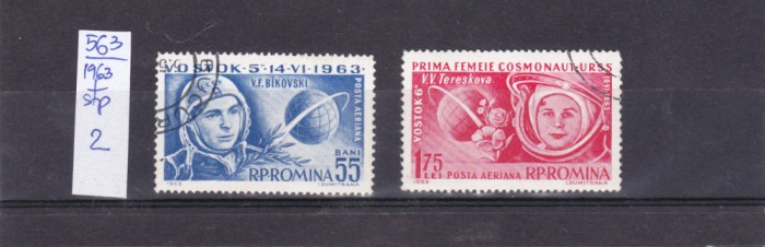 TSV @ - 1963 LP 563 COSMONAUTICĂ - VOSTOK 5 ȘI 6, ȘTAMPILAT