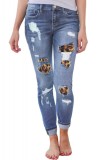 Cumpara ieftin Q22-444 Pantaloni din denim accesorizati cu taieturi decorative