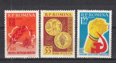 ROMANIA 1962 LP 536 INCHEIEREA COLECTIVIZARII AGRICULTURII SERIE MNH foto