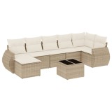 Cumpara ieftin Set canapele de gradina, 8 piese, cu perne, bej, poliratan