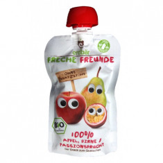 Piure de mere - pere si fructul pasiunii bio fara gluten 100 g foto