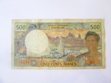 Rară! Polinezia Franceză-Papeete/Tahiti 500 Francs 1985,bancnota din imagini la cel maic pret