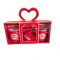 Set 2 căni cu lingurițe cadou LOVE, design tematic, ideal pentru cupluri, ambalaj inclus