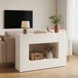 vidaXL Masă de consolă Dungi Alb 101 x 29 x 74 cm Lemn prelucrat 899877