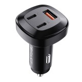 Incarcator auto rapid ACE Fast 66W, USB, 2x USB-C, Certificari, Quick Charge 4.0, Black