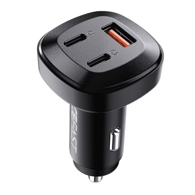 Incarcator auto rapid ACE Fast 66W, USB, 2x USB-C, Certificari, Quick Charge 4.0, Black foto