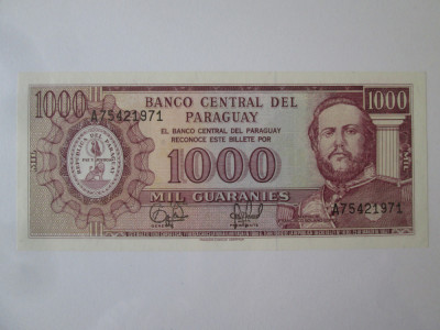 An rar! Paraguay 1000 Guaranies 1995 UNC foto