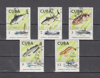 A12 S2 12 - Timbre foarte vechi - Cuba - industria piscicola foto