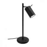 Lampă De Birou Ring Negru Oțel 1 Bec Tub Modern De Interior
