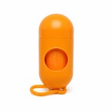 Dispenser Pungi Igienice pentru C&acirc;ini, Formă Capsulă, cu Carabină, Portocaliu