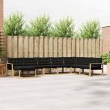 vidaXL Set de canapele de exterior cu pernă 8 pcs Alb și negru 3388978