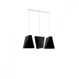 Lustre Blum Negru Tesatura/Otel 3 Becuri Neregulate Minimalist De Interior