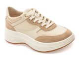 Cumpara ieftin Pantofi sport GEOX bej, D65WTD, din material textil si piele naturala