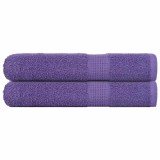 vidaXL Prosoape 2 buc Violet 100x200 cm 360 g/m&sup2; 100% bumbac