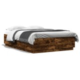 Cumpara ieftin Cadru de pat, stejar fumuriu, 150x200 cm, lemn prelucrat