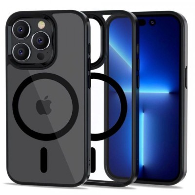 Husa MagSafe pentru Apple iPhone 14 Pro Max, Tech-Protect, Magmat Clear, Neagra foto