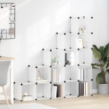 vidaXL Organizator cub de depozitare, 15 cuburi, transparent, PP 340549