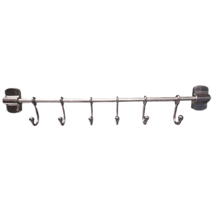 Cuier din metal pentru baie, 6 agatatori reglabile Nr. 574