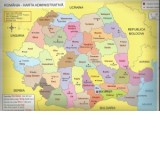 Plansa Romania, harta administrativa