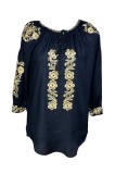 Bluza dama casual R262, marime 2XL negru, Bumbac