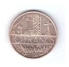 Moneda Franta 10 francs/franci 1987, tipul A, stare buna, curata