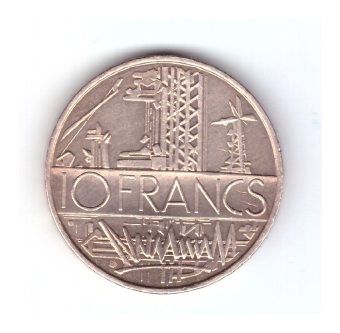 Moneda Franta 10 francs/franci 1987, tipul A, stare buna, curata
