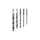 STHOR Set 5 burghie metal 4-10 mm cu prindere hexagonala 1/4