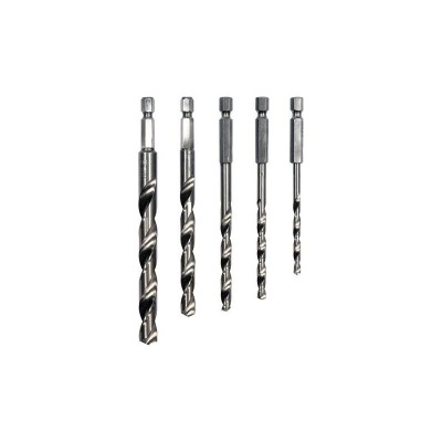 STHOR Set 5 burghie metal 4-10 mm cu prindere hexagonala 1/4 foto