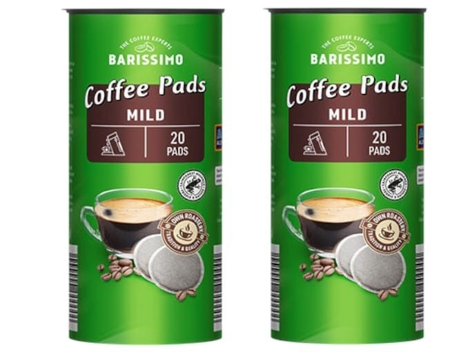 Set 2 pachete, cafea paduri, Barissimo Mild Pads, Intensitate 4