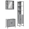 Set dulapuri de baie, 3 piese, gri sonoma, lemn prelucrat