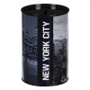 Pusculiță Metalică, Imagini New York, Fără Capac, Negru, 8x13cm, Oem