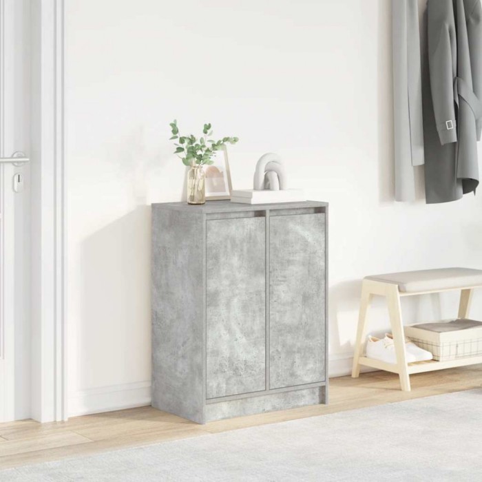 Gossi dulap pantofi beton gri 57x34x76 cm lemn de prelucrat