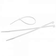 Set 100 Coliere de Plastic Reutilizabil 5x150mm Alb 14K058 XXM foto