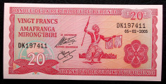 Burundi 20 francs 2005 UNC necirculata ** foto