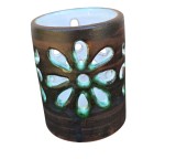 VAS DECORATIV VINTAGE DIN CERAMICA SCANDINAVĂ, LUCRAT SI DECORAT MANUAL