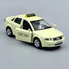 Macheta Audi A4 City Taxi Berlin crem, scara 1:38 &ndash; Taxiuri din toata lumea