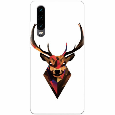 Husa silicon pentru Huawei P30, Geometric Tibetan Antelope foto