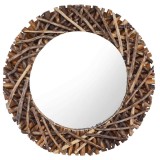 vidaXL Oglindă de perete, 60 cm, tec, rotund 288802