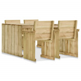 VidaXL Set mobilier de exterior, 5 piese, lemn de pin tratat