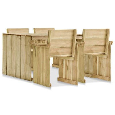 Set mobilier de exterior, 5 piese, lemn de pin tratat foto