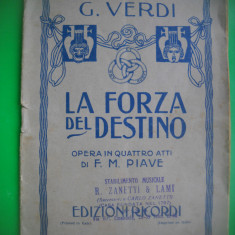 HOPCT PROGRAM CARNET TEATRU GIUSEPPE VERDI -FORTA DESTINULUI 1940[LB ITALIANA]