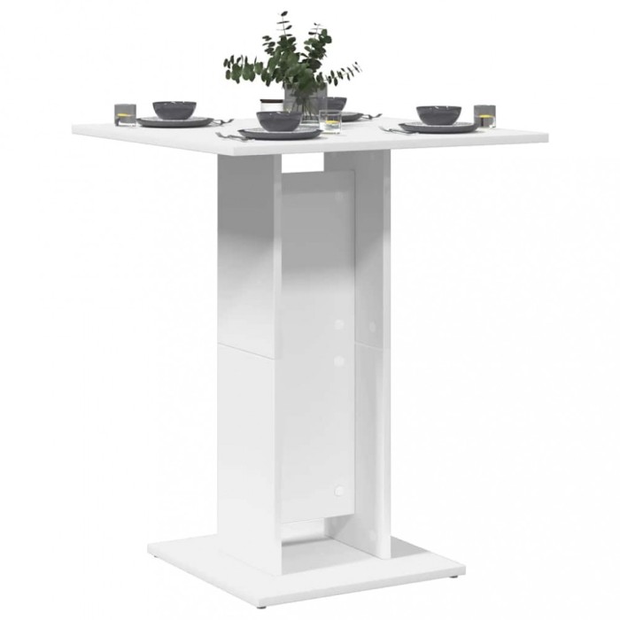 vidaXL Masă de bistro, alb, 60 x 60 x 75 cm, lemn prelucrat