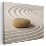 Tablou canvas Gradina Zen, meditatie si relaxare, crem, maro 1242 Tablou canvas pe panza CU RAMA 80x120 cm