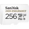 Card Memorie microSDXC SanDisk High Endurance, 256Gb, Clasa 10 / UHS-1 U3, Cu Adaptor SDSQQNR-256G-GN6IA