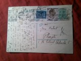Carte Postala circulata 1937 la Ploiesti cu Timbru fix 3 lei Carol II , 50 bani Carol II m si Fondul Aviatiei