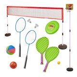 Set sport multifunctional 5 in 1 Alibibi, ce contine cos minge baschet, rachete badminton, fileu