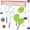 Set sport multifunctional 5 in 1 Alibibi, ce contine cos minge baschet, rachete badminton, fileu